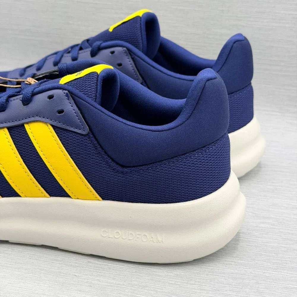Adidas Men's 10.5 Sneakers Blue Yellow Retro Lite Racer 4 Cloudfoam JR8544